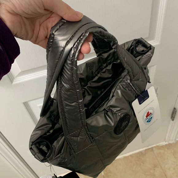 Silver / Space Grey Quilted Puffer Small Pajar Handbag / Crossbody Bag - Picture 9 of 15